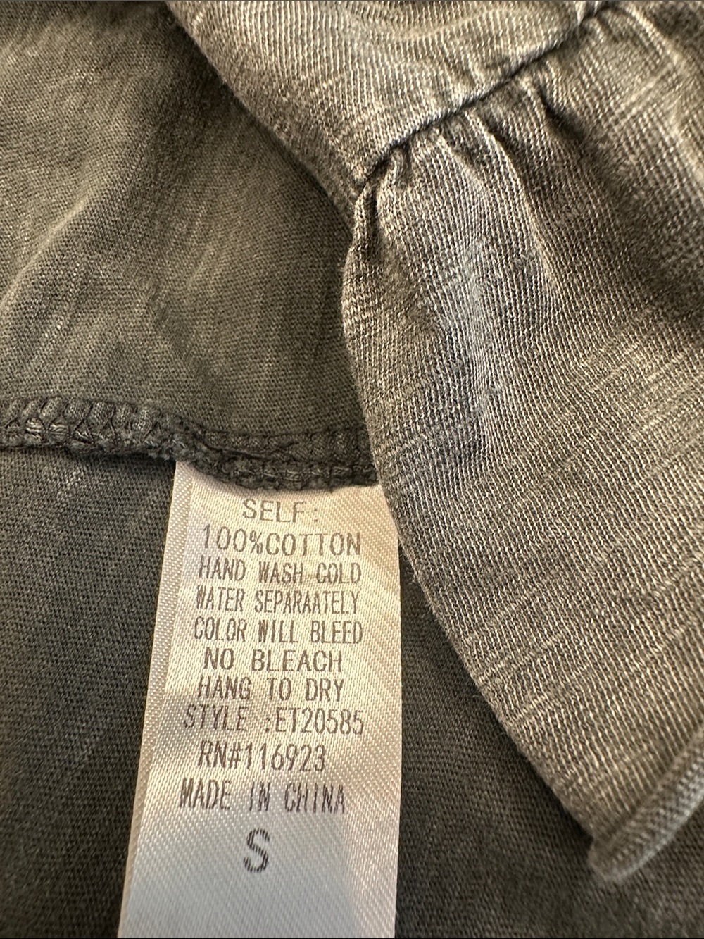 EASEL Mineral Washed Ruffle-Sleeve Top - Picture 4 of 4